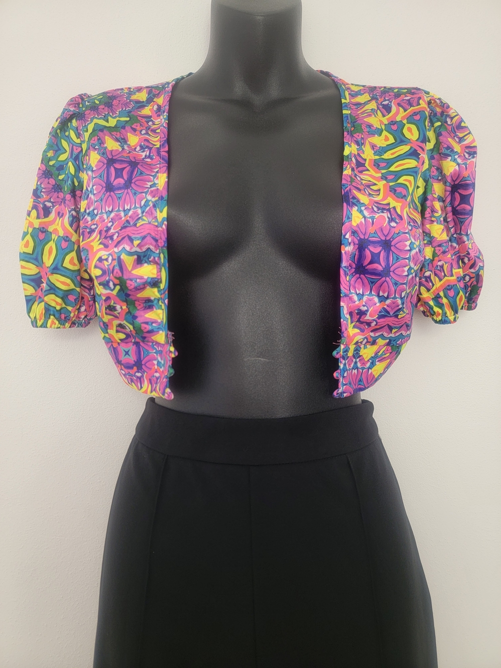 Vibrant Multi-Color Cropped Bolero Top